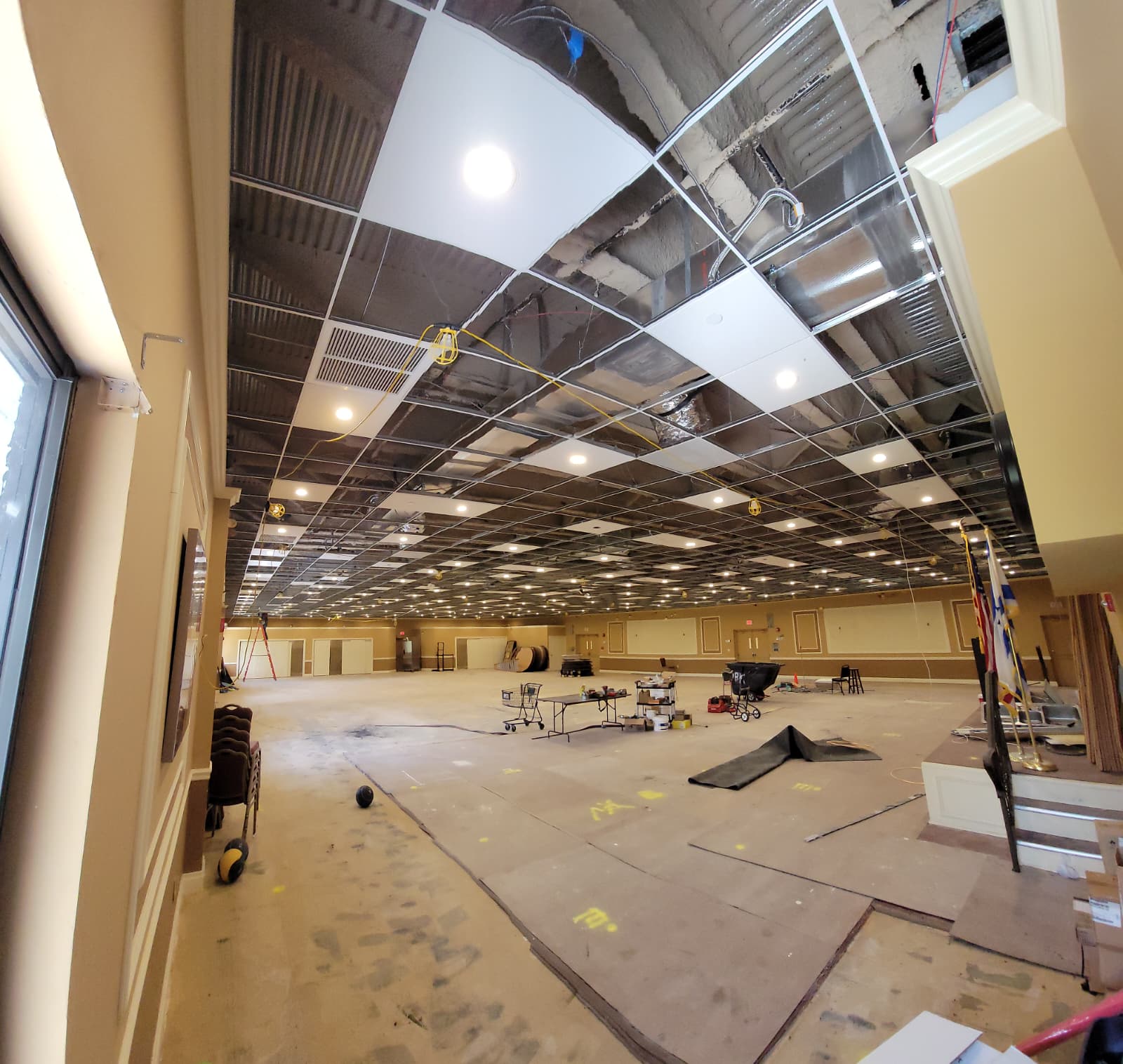 Commercial electrical — large venue ceiling installation